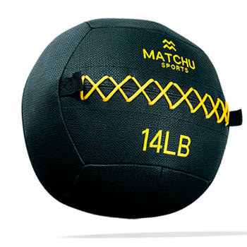 Matchu Sports Wall Ball 6kg - Zwart / Geel - Ø 36 cm