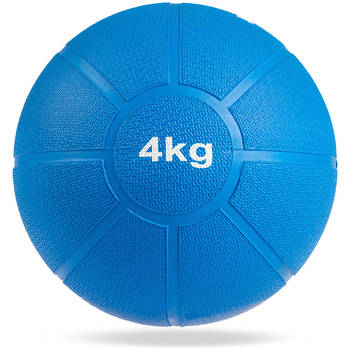 Matchu Sports Medicine ball 4kg - Blauw - Ø 21cm - Massief rubber