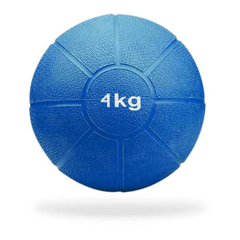 Matchu Sports Medicine ball 4kg - Blauw - Ø 21cm - Massief rubber