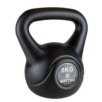 Matchu Sports Kettlebell 8kg - Zwart - 20cm - 26cm - Kunststof