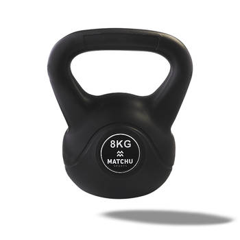 Matchu Sports Kettlebell 8kg - Zwart - 20cm - 26cm - Kunststof