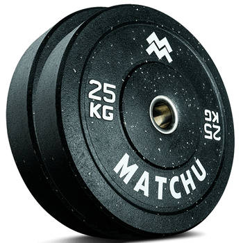 Matchu Sports Hi-temp bumper plate 25 kg - 2 stuks - Zwart - Rubber