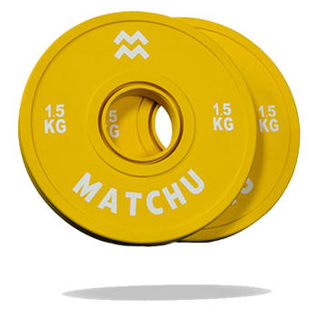 Matchu Sports Fractional plate 1.5 kg - 2 stuks - Geel - Rubber