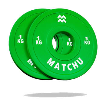 Matchu Sports Fractional plate 1 kg - 2 stuks - Groen - Rubber