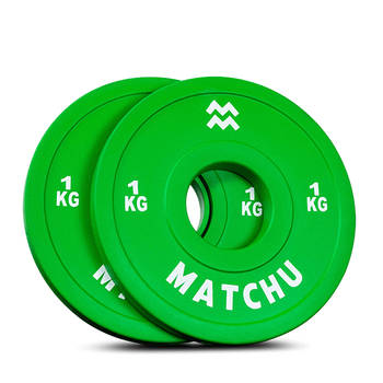 Matchu Sports Fractional plate 1 kg - 2 stuks - Groen - Rubber