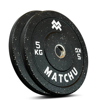 Matchu Sports Hi-temp bumper plate 5 kg - 2 stuks - Zwart - Rubber