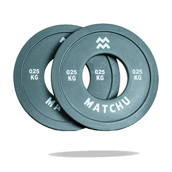 Matchu Sports Fractional plate 0.25 kg - 2 stuks - Zwart - Ø 50mm - Rubber