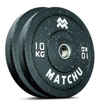 Matchu Sports Hi-temp bumper plate 10 kg - 2 stuks - Zwart - Rubber