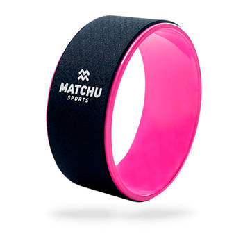 Matchu Sports Yoga Wiel roze - Zwart/roze - 13 cm - Ø 33 cm - ABS