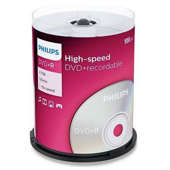 Philips Dvd+R 4,7Gb 16Xspeed Spindle 100 Stuks