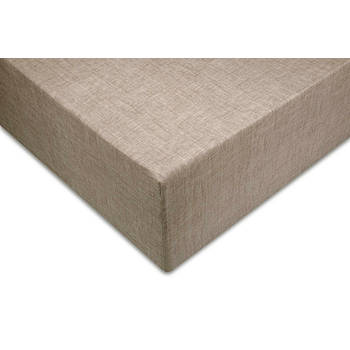 Zo Home Lino Hoeslaken Katoen Linnen Look 35cm Hoek - palm taupe 90x210/220cm