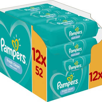 Pampers Fresh Clean Babydoekjes - 12 x 52 doekjes