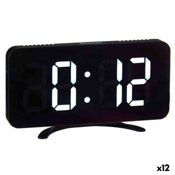 Digitale Tafelklok Zwart ABS 15,7 x 7,7 x 1,5 cm (12 Stuks)