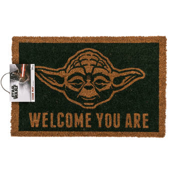 Deurmat Star Wars Yoda - 'Welcome you are' - Groen - 40 x 60 cm - Originele Yoda Deurmat - Deurmat huis - Original