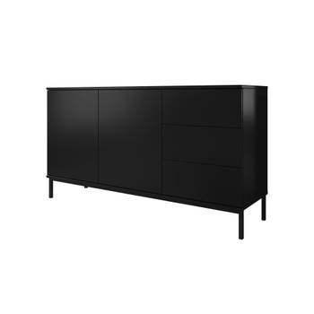 Meubella Dressoir Queen - Mat Zwart - 150 cm