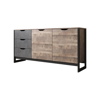 Meubella Dressoir Acasia - Grijs - Eiken - 161 cm