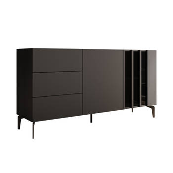 Meubella Dressoir Torres - Antraciet - 150 cm - 3 lades