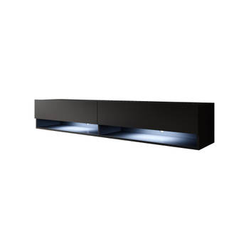 Meubella TV-Meubel Asino LED - Mat Zwart - 180 cm