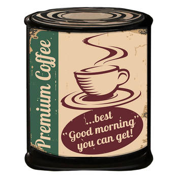 Clayre & Eef Wanddecoratie 20x26 cm Beige Groen Ijzer Premium Coffee …best "good morning" you can get! Muurdecoratie