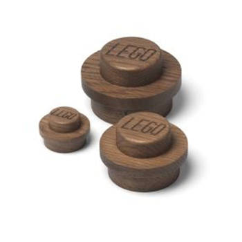 Lego Wooden Collection - Wandhaak Set van 3 Stuks - Hout - Bruin