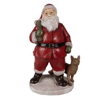 HAES DECO - Kerstman deco Figuur 16x14x26 cm - Rood - Kerst Figuur, Kerstdecoratie