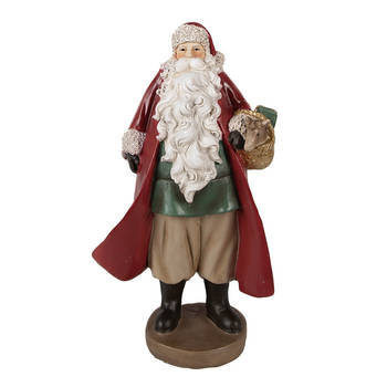 HAES DECO - Kerstman deco Figuur 14x9x23 cm - Rood - Kerst Figuur, Kerstdecoratie