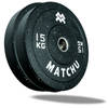 Matchu Sports Hi-temp bumper plate 15 kg - 2 stuks - Zwart - Rubber