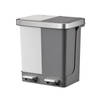 EKO - Hana Duo Recycling pedaalemmer 10+10 liter, EKO - Stainless steel Plastic - wit, grijs