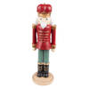 Clayre & Eef Beeld Notenkraker 28 cm Rood Groen Polyresin Kerstdecoratie Rood Kerstdecoratie