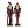 HAES DECO - Kerst Notenkraker set van 2 Kleur Rood, (2) 6x5x17 cm, Kerstfiguur - Kerstdecoratie