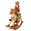 Clayre & Eef Beeld Notenkraker 39 cm Bruin Rood Polyresin Kerstdecoratie Bruin Kerstdecoratie