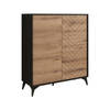 Meubella Dressoir Dolores - Eiken - Zwart - 104 cm - Hoog