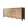 Meubella Dressoir Acapulco - Eiken - Zwart - 213 cm