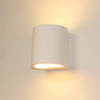 Artdelight Wandlamp Plaster rond H 12 cm Gips excl. G9 wit