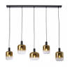 Freelight Hanglamp Vario 5 lichts L120 cm goud glas zwart