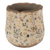 HAES DECO - Bloempot Ø 21x19 cm Beige Keramiek Bloemen Bloempot Binnen