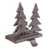 Clayre & Eef Haak Kerstsok Kerstbomen 13x12x16 cm Bruin Ijzer Bruin