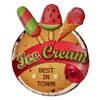 Clayre & Eef Wanddecoratie 38x45 cm Rood Groen Ijzer Ice Cream Muurdecoratie Rood Muurdecoratie