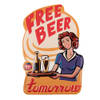 Clayre & Eef Wanddecoratie 40x60 cm Rood Blauw Ijzer Free Beer tomorrow Muurdecoratie Rood Muurdecoratie