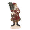 Clayre & Eef Beeld Kerstman 9x4x23 cm Rood Polyresin Kerstdecoratie Rood Kerstdecoratie