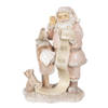 HAES DECO - Kerstman deco Figuur 11x8x15 cm - Roze - Kerst Figuur, Kerstdecoratie