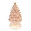 Clayre & Eef Muziekdoos Kerstboom 20 cm Roze Polyresin Kerstdecoratie Beeld Roze Kerstdecoratie Beeld