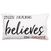 Clayre & Eef Kussenhoes 30x50 cm Wit Zwart Polyester Rechthoek This house believes in Santa Sierkussenhoes Wit