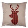 Clayre & Eef Kussenhoes 45x45 cm Rood Bruin Polyester Hert Sierkussenhoes Rood Sierkussenhoes