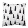 Clayre & Eef Kussenhoes 45x45 cm Zwart Wit Polyester Kerstbomen Sierkussenhoes Zwart Sierkussenhoes