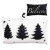 HAES DECO - Kerst Kussenhoes 30x50 cm - Wit - Collectie: Black & White X-Mas - Sierkussen, Kussenhoes