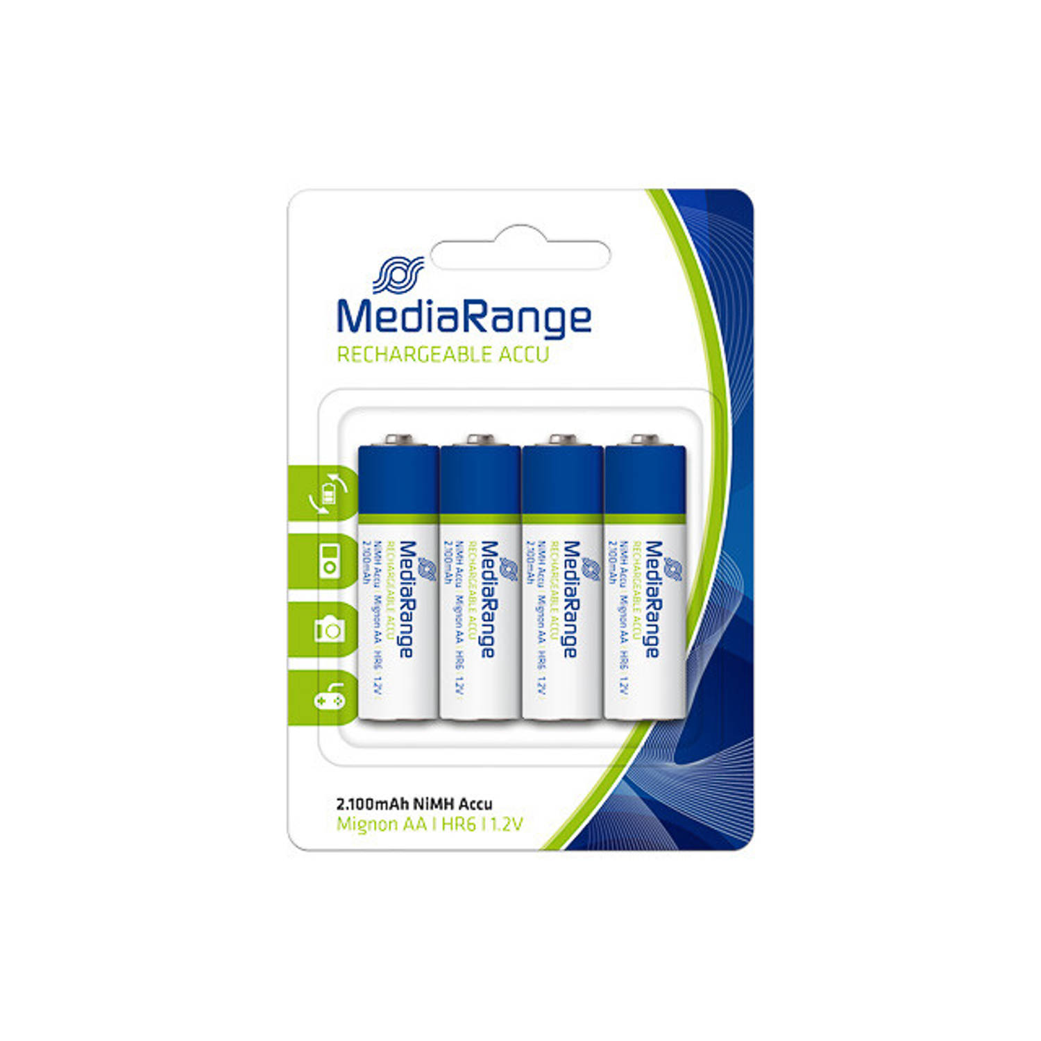 MediaRange Batterij Mediarange Rechargeable Accu Mignon AA HR06  4Stk (MRBAT 121)