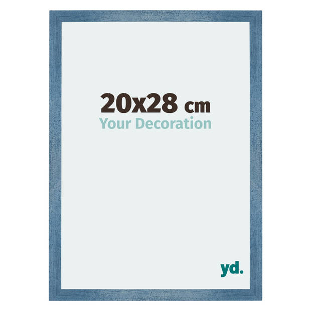 Fotolijst 20x28cm Helder Blauw Geveegd MDF Mura