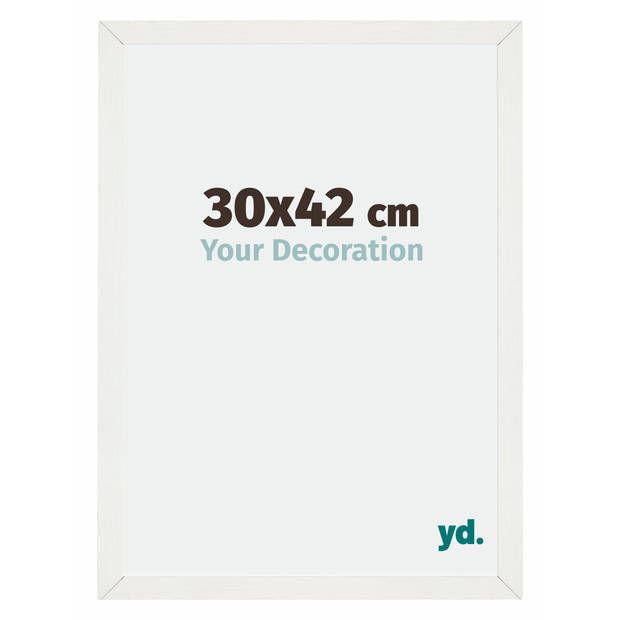 Fotolijst 30x42cm Wit Geveegd MDF Mura