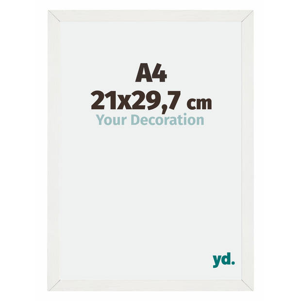 Fotolijst 21x29,7cm A4 Wit Geveegd MDF Mura